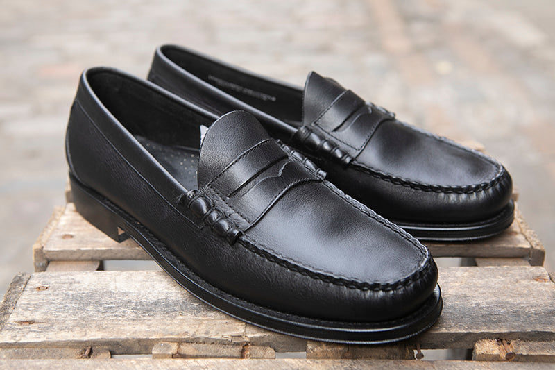G.H.Bass Weejuns Larson Penny Loafer - Black Soft Leather – American ...