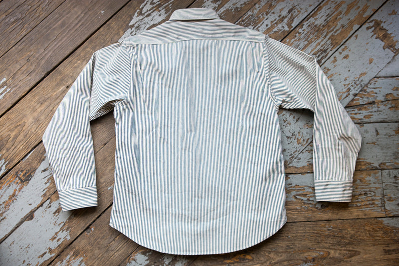 Sugar Cane Hickory Stripe Workshirt - Off White
