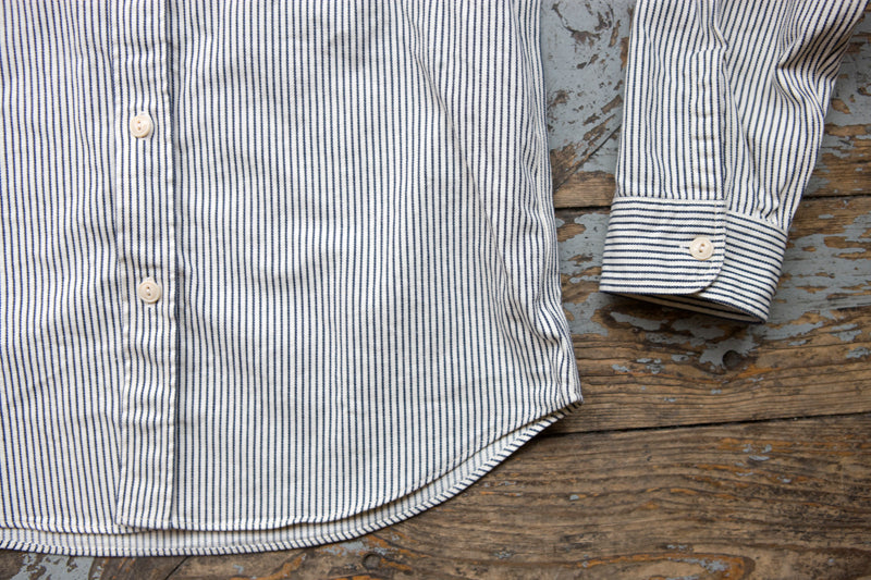 Sugar Cane Hickory Stripe Workshirt - Off White