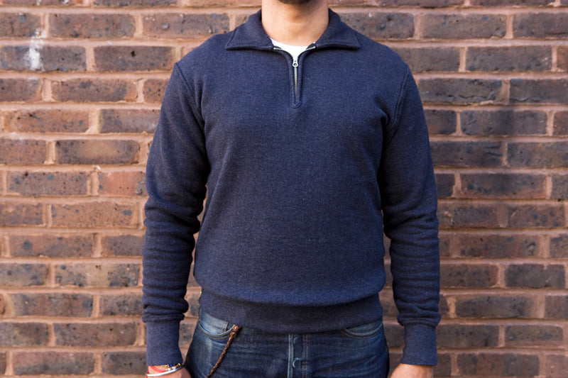National Athletic 1/4 Zip Campus Sweat - Midnight - SALE 35% OFF
