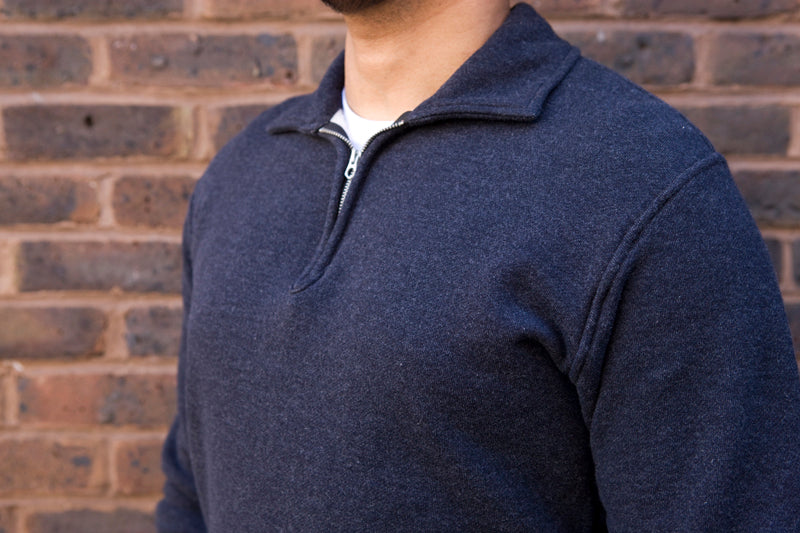 National Athletic 1/4 Zip Campus Sweat - Midnight - SALE 35% OFF