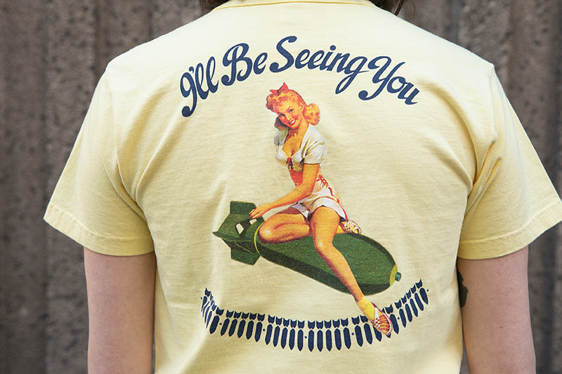 Buzz Rickson "I'll be seeing you" Pin-Up T-Shirt - Yellow - SALE 35% OFF