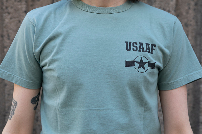 Buzz Rickson USAAF "Cocktail Hour" Pin-Up T-Shirt - Sage Green - SALE 35% OFF