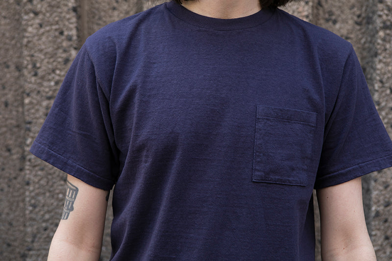 Dubbleware Crew Neck Pocket T-Shirt - Navy - SALE 35% OFF