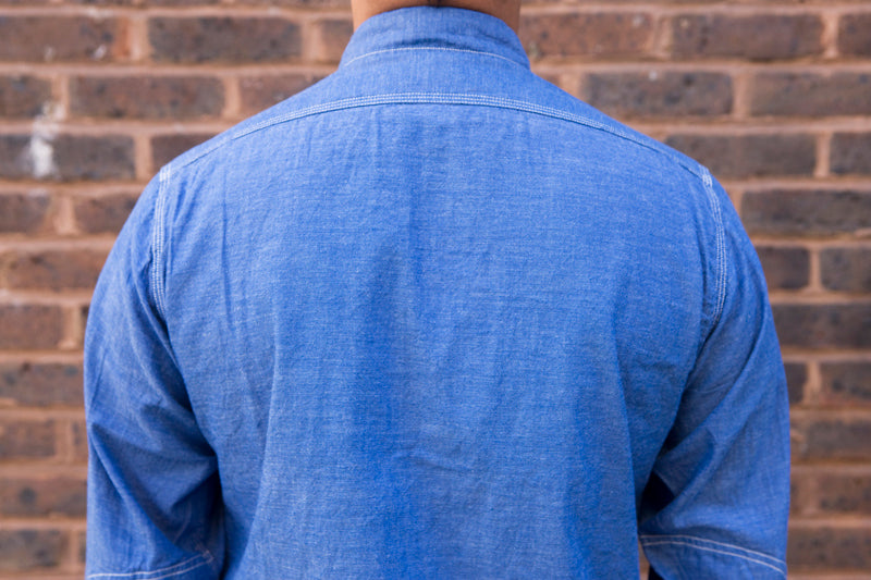 Sugar Cane Vat Dyed Chambray Workshirt - Blue